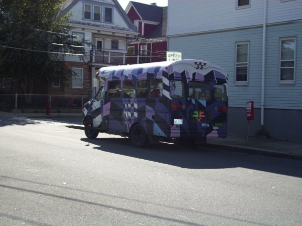 camoflage art bus vehicle