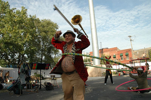 marching band burning man party hooping